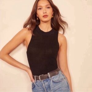 Reformation Lilac Linen Knit Top
